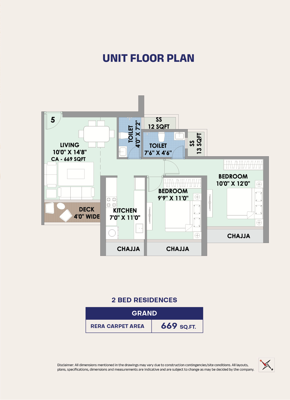2 BHK Floorplan